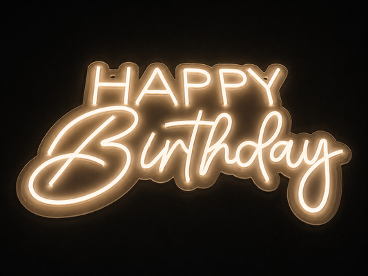 Letrero neón led Happy B 70x40cm