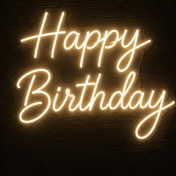 Letrero neón led Happy B 70x50cm